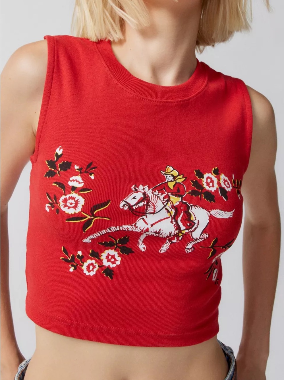 Urban Outfitters Red Devon Cowgirl Cutout Tank Top Size Small